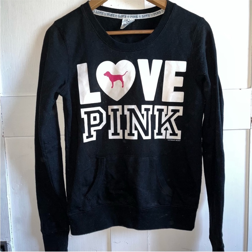 PINK Victoria's Secret "LOVE PINK" Crewneck front pocket  Size XS